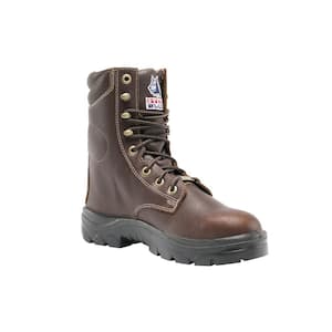 Men's Portland Lace Up 8 in. Work Boots - Steel Toe - Oak Size 10(M)