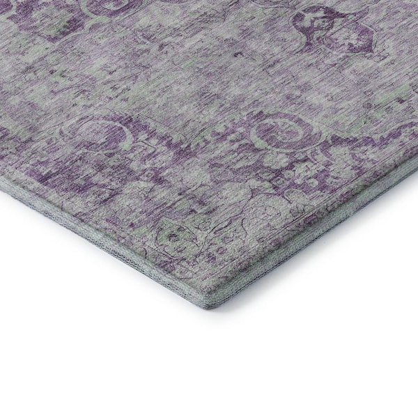 Mayfield Premium Machine Washable Abstract AMF1238 Purple 9 ft. x 12 ft. Area Rug
