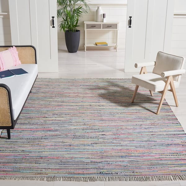 Rag Gray/Multi 10 ft. x 14 ft. Gradient Striped Area Rug