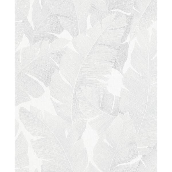 Marburg Attalea White Palm Leaf Strippable Wallpaper Covers 57.5 sq. ft.