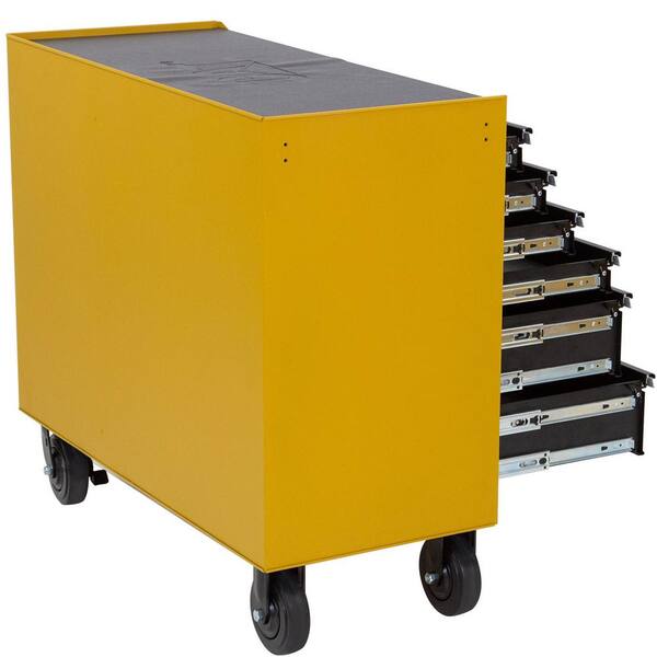 Heavy Duty 41 in. 10-Drawer Yellow 16-Gauge Steel Rolling Tool Cabinet with Keyed Locking System Heavy Duty 41 in. 10-Drawer Yellow 16-Gauge Steel Rolling Tool Cabinet with Keyed Locking System