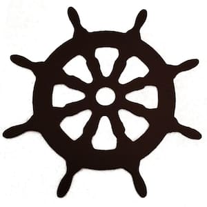 3-1/8 in. Dia Black Ship Wheel Decorative Roller Cover