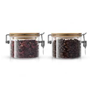 Mason Craft & More Airtight Kitchen Food Storage Clear Glass Clamp Jars, 17  Ounce (0.5 Liter) Tall Mini Clamp Jar