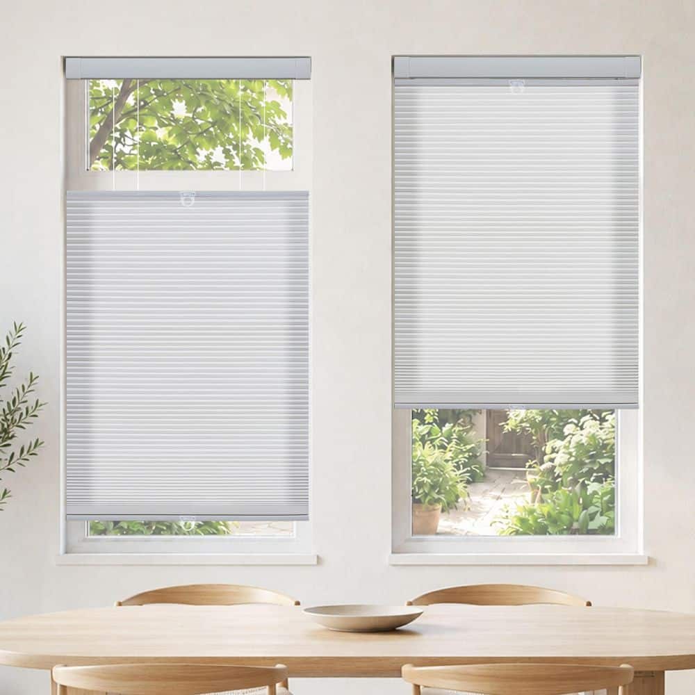 Grey Cordless Light Filtering Top Down Bottom Up No Drill No Tool Polyester Cellular Shades - 24 in. W x 64 in. L price history on PriceWatchPro
