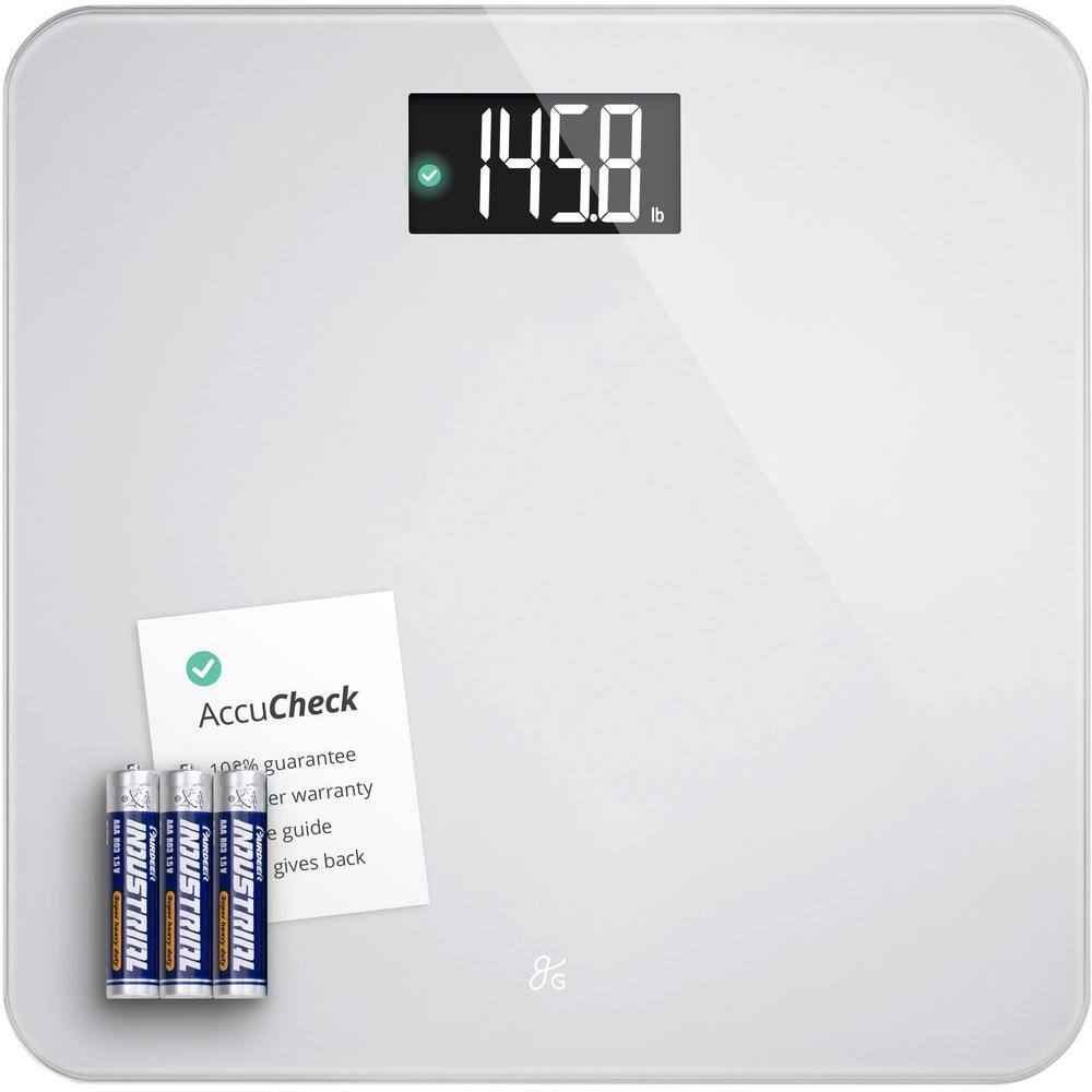 Digital Bathroom Scale with Step on and Auto Calibration in Ash Gray