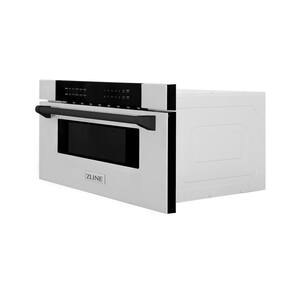 30 in. W 1.2 cu. ft. 1000-Watt Built-In Microwave Drawer in Stainless Steel with Matte Black Accents