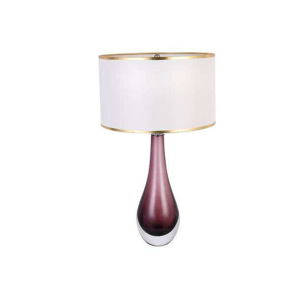 Casainc 26 In Purple Glass Outdoor Bedroom Table Lamp With Shade An Sf028 The Home Depot Casainc 26 In Purple Glass Outdoor, Home Depot Table Lamps For Bedroom
