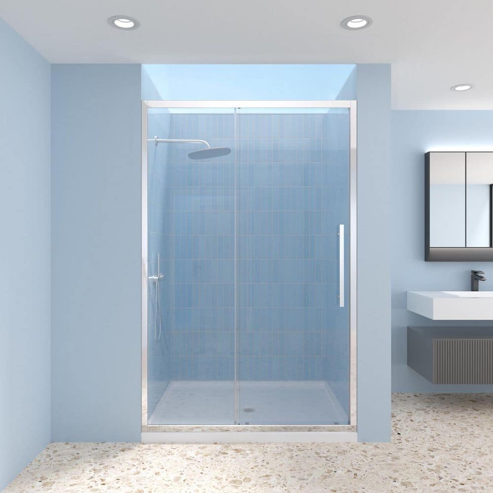 44-48 in. W x 72 in. H Framed Sliding Shower Door with Magnetic Strip, 1/4 in. (6mm) Clear Tempered Glass Door, Chrome price history on PriceWatchPro