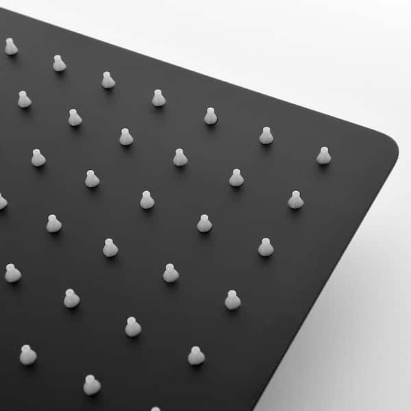1-Spray Patterns 16 in. Ceiling Mount Dual Fixed and Handheld Shower Head with Bathtub Faucet 2.5 GPM in Matte Black