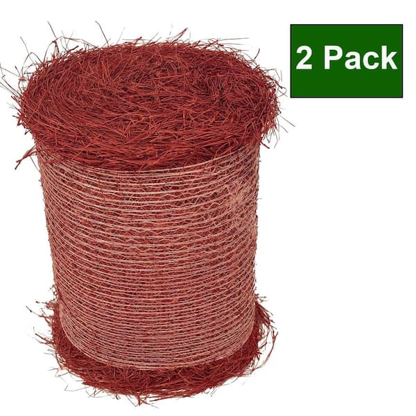 Red Longleaf Pine Needle Mulch Roll, Covers Up to 150 sq. ft., UV Resistant Ground Cover for Landscaping, 2 Pack