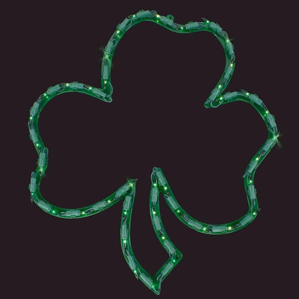 17 in. Lighted St. Patrick's Day Irish Shamrock Window Silhouette Decoration