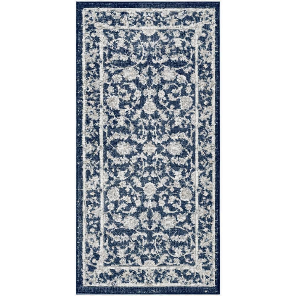 Nourison Dekor Slate/Ivory 2 ft. x 4 ft. Medallion Traditional Area Rug ...