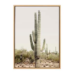 Sylvie "Sunrise Cactus" by Amy Peterson Art Studio Framed Canvas Wall Art 33 in. x 23 in.