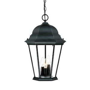 Richmond Collection 3-Light Matte Black Outdoor Hanging Lantern