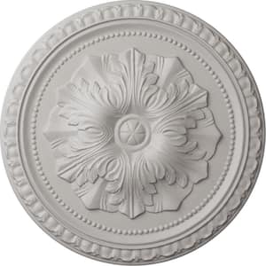 18 in. x 1-3/8 in. Richmond Urethane Ceiling Medallion (Fits Canopies upto 2-5/8 in.), Ultra Pure White