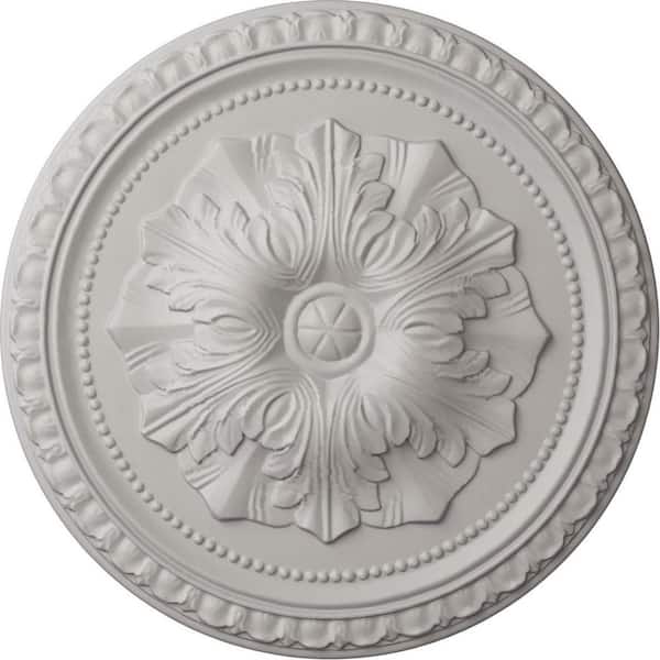 Ekena Millwork 18 in. x 1-3/8 in. Richmond Urethane Ceiling Medallion (Fits Canopies upto 2-5/8 in.), Ultra Pure White