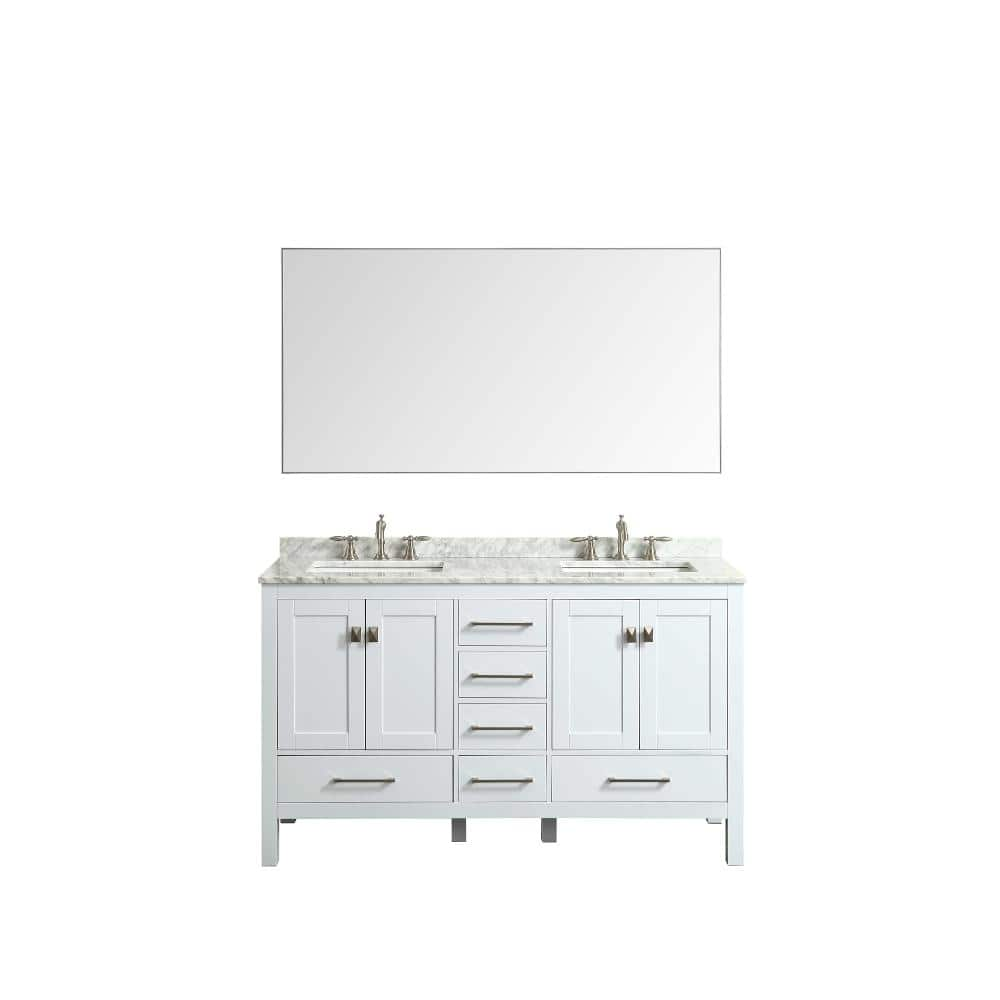 Eviva Sax 60 In W X 30 In H Framed Rectangular Bathroom Vanity Mirror In Brushed Chrome Evmr 60x30 Metalframe The Home Depot