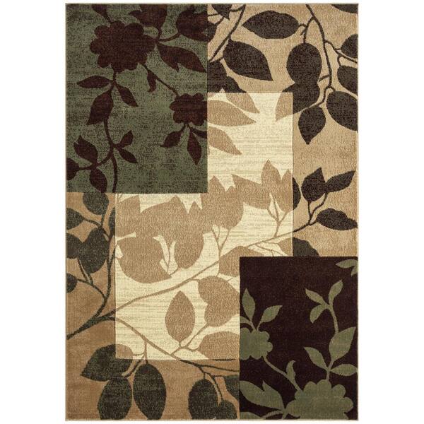Home Dynamix Tribeca Amelia Brown/Green 8 ft. x 10 ft. Geometric Area Rug