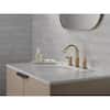 Albion Gold 8 in. Widespread Double Handle Bathroom Faucet with Drain Kit Included in Champagne Bronze