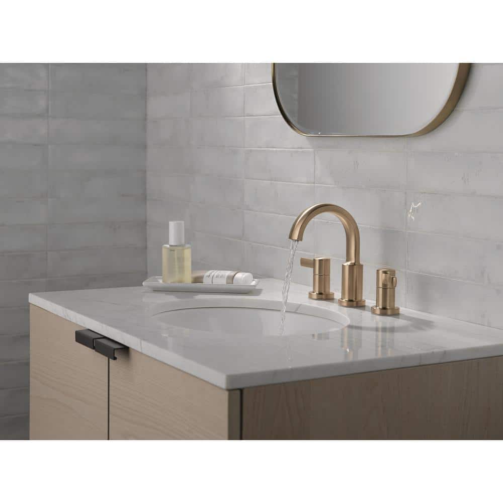 Albion Champagne Bronze Widespread Bathroom Faucet with Lever Handles