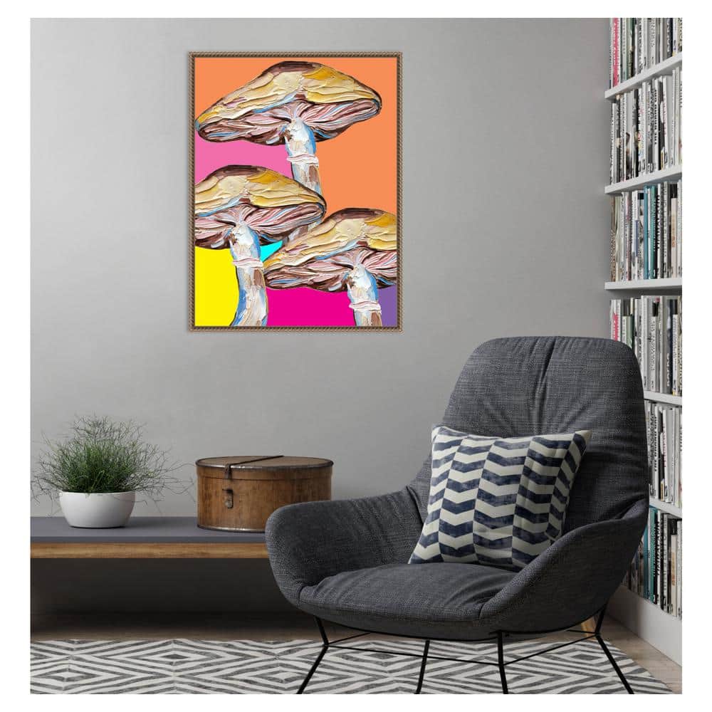 Colorful Abstract Mushroom Framed Canvas Wall Art