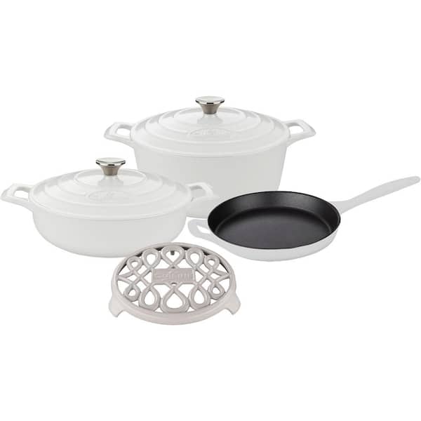 La Cuisine PRO Range 6-Piece Cast Iron Cookware Set in White
