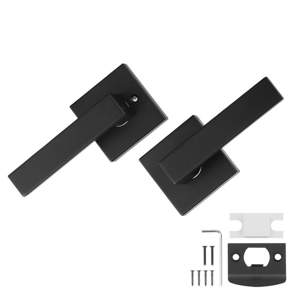 Passage Door Handle, 6 Pack Matte Black Door Lever, Left or Right Handing Reversible Lever Non-Locking, 45° Rotation price history on PriceWatchPro