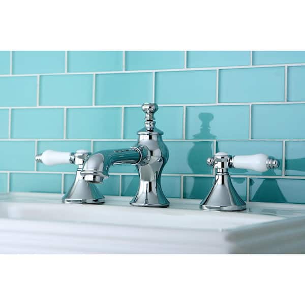 Country Lever 8 in. Widespread 2-Handle Mid-Arc Bathroom Faucet in Chrome