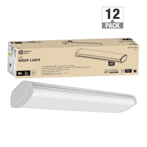 2 ft. 32-Watt Equivalent 1800 Lumens White Integrated LED Shop Light Garage Light Workshop 4000K Bright White (12-Pack)