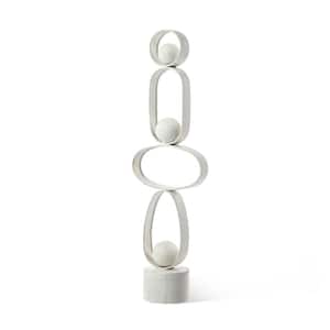 25.50 in. H Modern Abstract White Metal Sculpture Table Decor