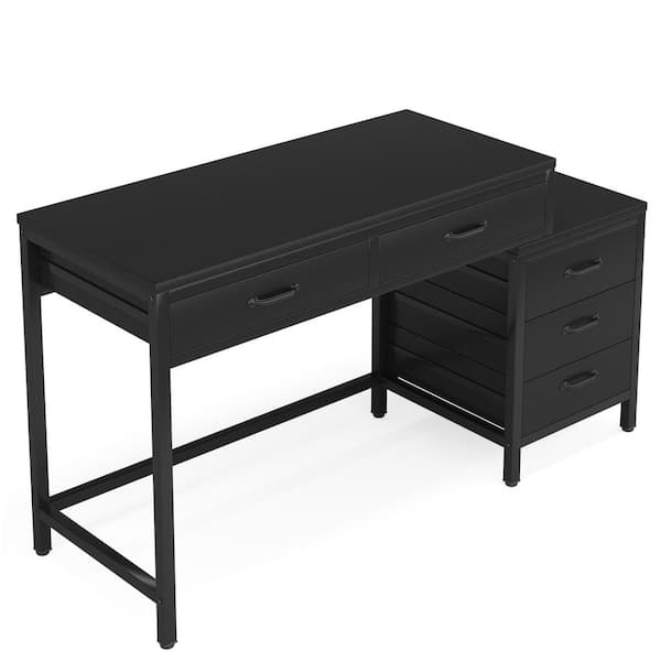 Ellie 5-Drawer Modern Black Makeup Vanity Desk Dressing Table Without Mirror Ellie 5-Drawer Modern Black Makeup Vanity Desk Dressing Table Without Mirror