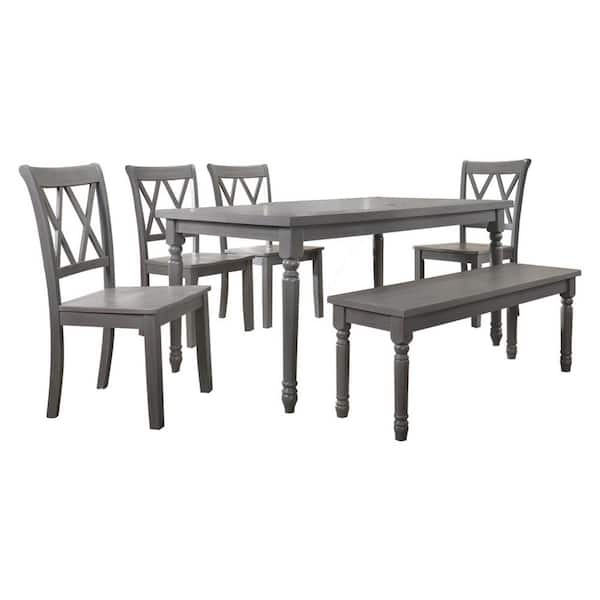 Unbranded Paige 6PC Dining Set, Rustic Grey
