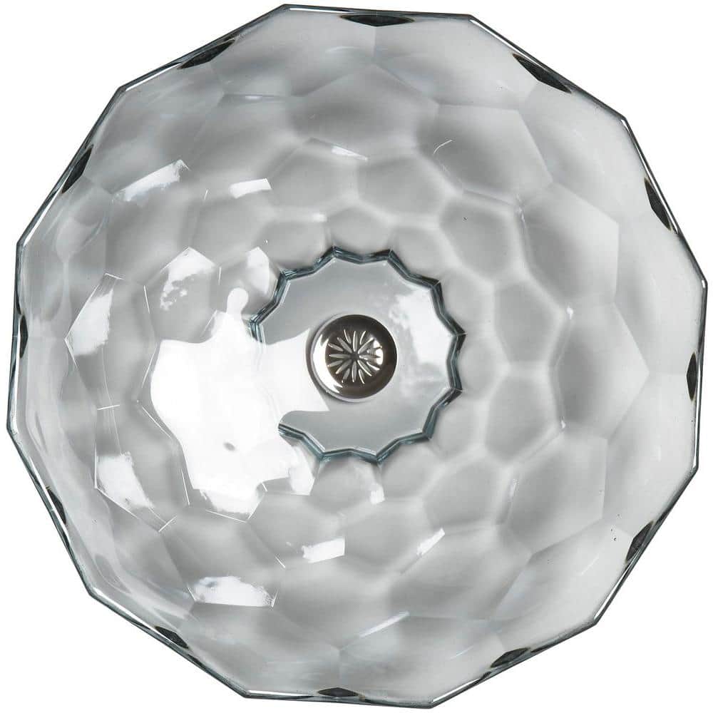 Ice Glass Faceted Oval Above-Counter Vessel Sink