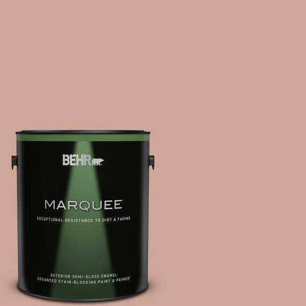 BEHR MARQUEE 1 gal. #PPU2-08 Pink Ginger Semi-Gloss Enamel Exterior Paint & Primer