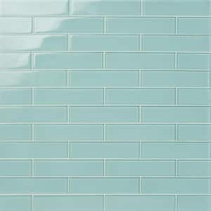 Contempo Light Green 2 in. x 8 in. Polished Glass Floor and Wall Tile (36 pieces 4 sq.ft./Box)
