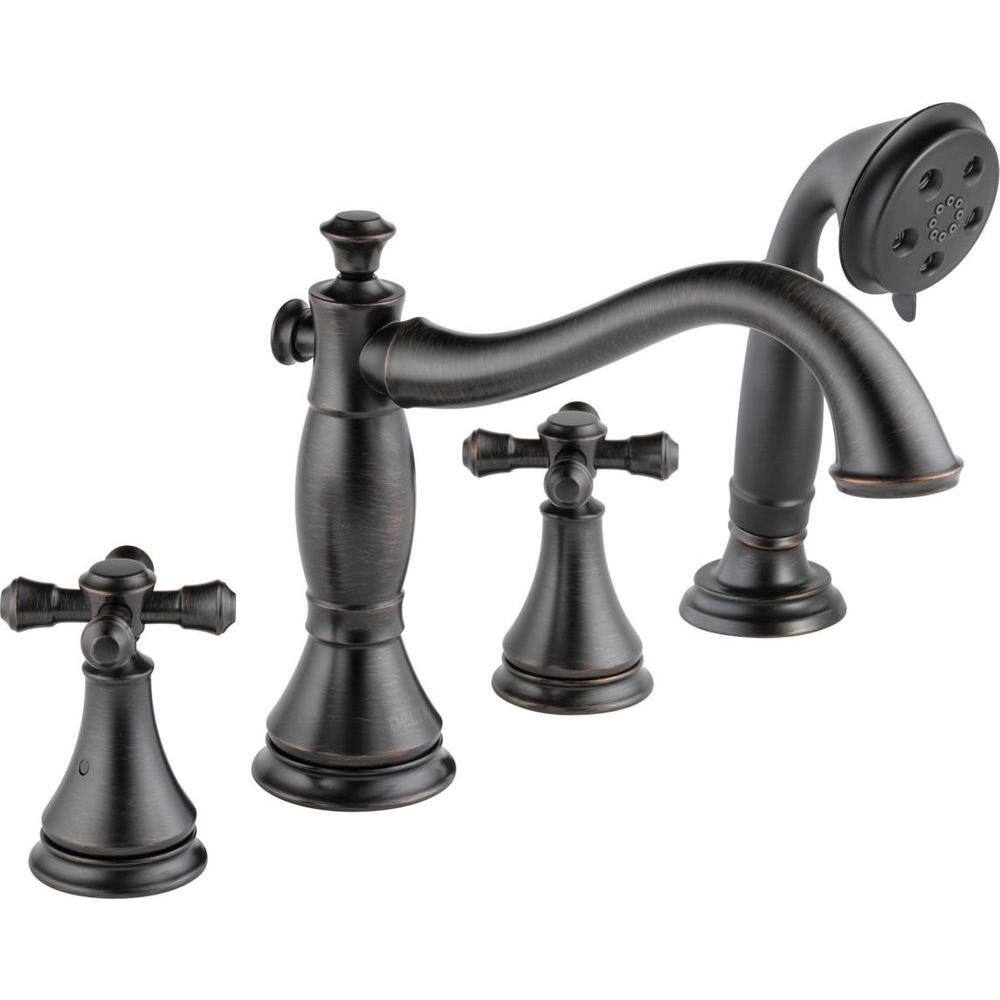 Classic Venetian Bronze Deck Mounted Roman Tub Faucet with Handshower