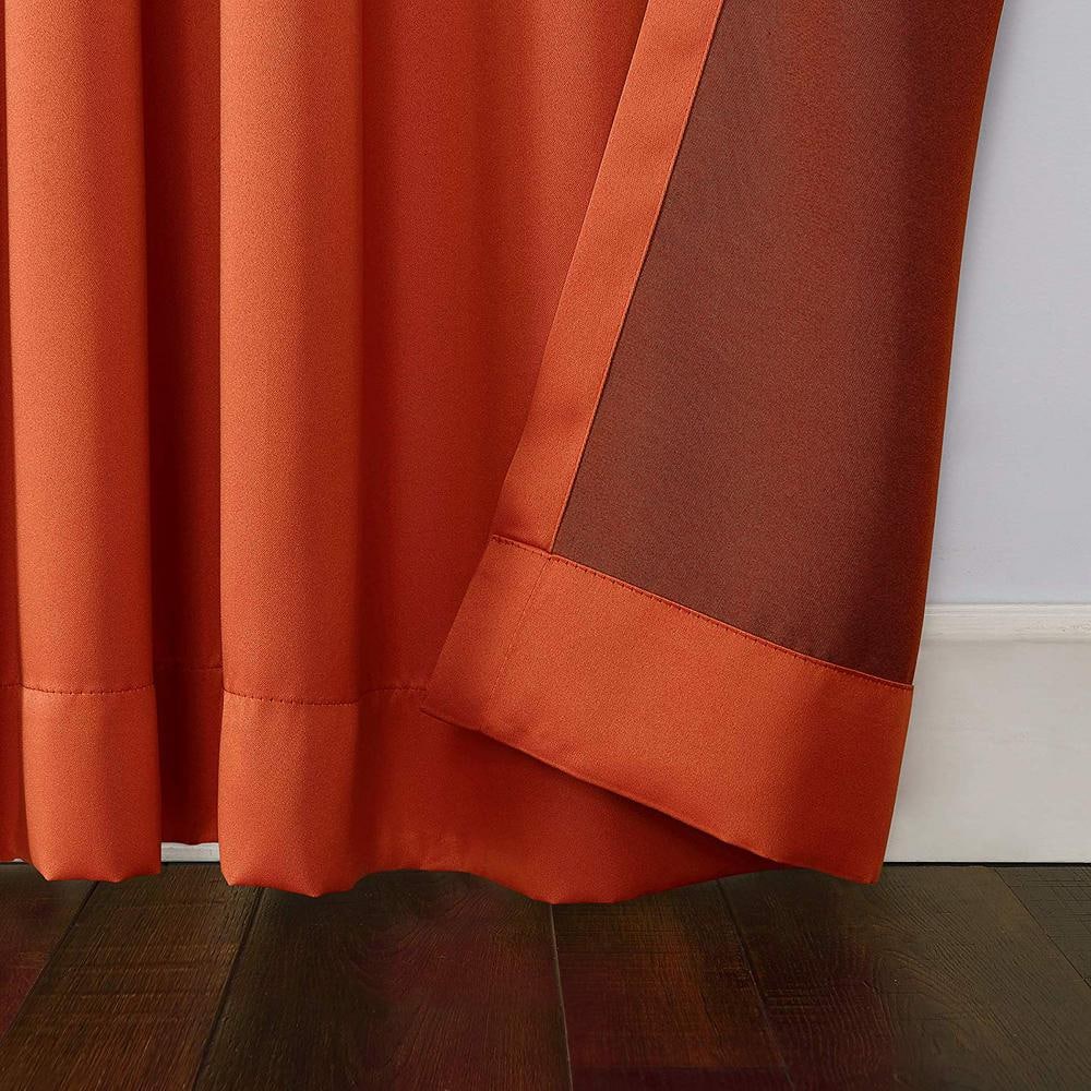 40"x84" Sun Zero Room Darkening Lazlo Grommet Curtain Panel Tangerine Orange