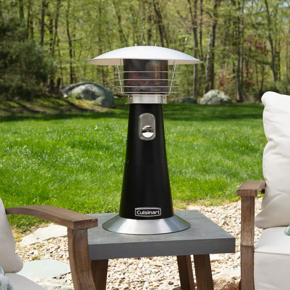 Black Stainless Steel Portable Tabletop Patio Heater, 11,000 BTU