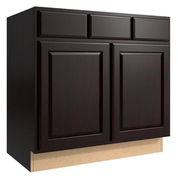 Cardell Salvo 36 in. W x 21 in. D x 34.5 in. H Vanity Cabinet in Coffee