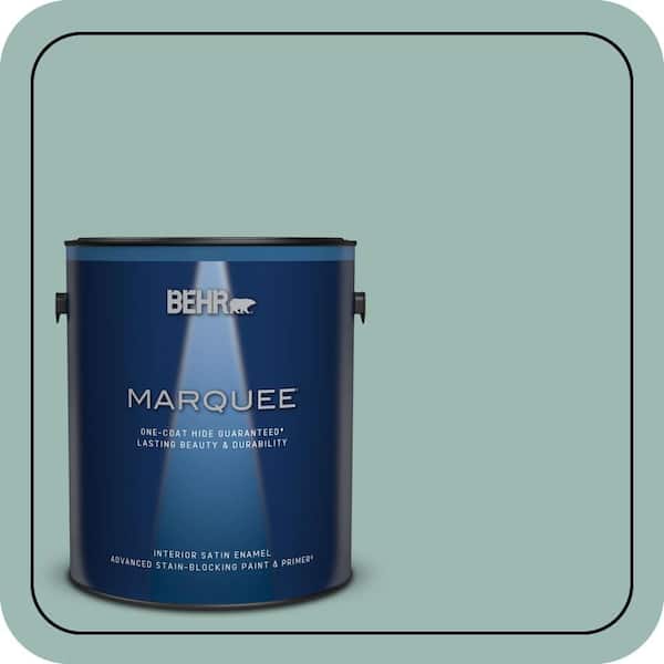 BEHR MARQUEE 1 gal. #PPU12-08 Opal Silk One-Coat Hide Satin Enamel Interior Paint & Primer