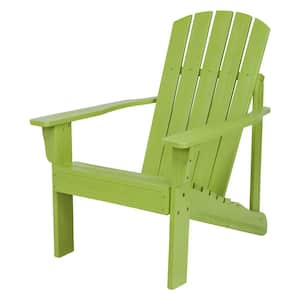 36.25"H Lime Green Wooden Indoor/Outdoor Mid-Century Modern Adirondack Chair with HYDRO-TEX finish, Home Patio Furniture