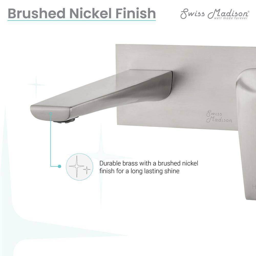 Monaco Brushed Nickel Wall-Mount Bathroom Faucet