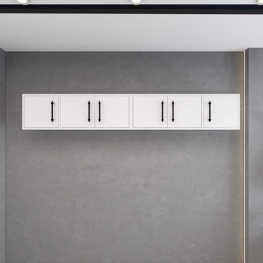 Victoria 84 in. W x 11.8 in. D x 13.78 in. H White Plywood Wall Overhead Floating Linen Cabinet in Gloss White price history on PriceWatchPro