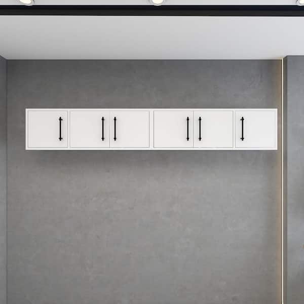 Victoria 84 in. W x 11.8 in. D x 13.78 in. H White Plywood Wall Overhead Floating Linen Cabinet in Gloss White