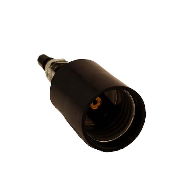 Leviton 660W Medium Base Bottom Turn Knob Incandescent Lampholder, Brown 4155-53