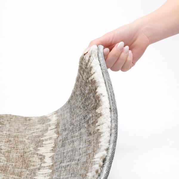 Dream Shag Premium Machine Washable Abstract ADS755 Taupe 5 ft. x 7 ft. 6 in. Area Rug