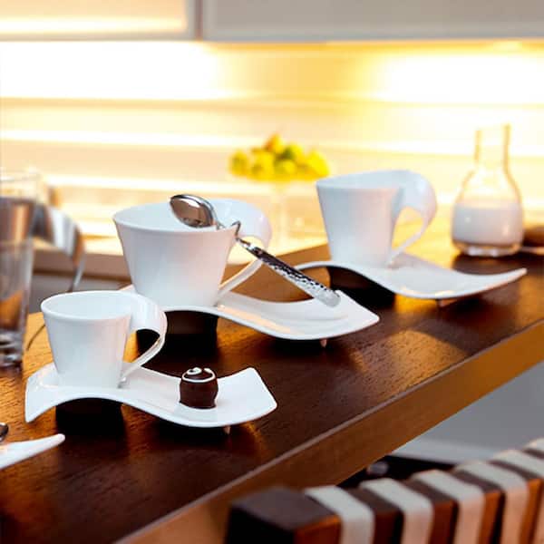 Villeroy & Boch New Wave Caffe White 2.5 oz. Espresso for 2 (6