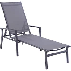 Naples Aluminum Adjustable Outdoor Chaise Lounge in Gray