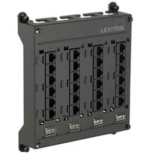 Structured Media Twist and Mount Patch Panel with 12-Cat 5e Ports/12-Cat 6 Ports, Black