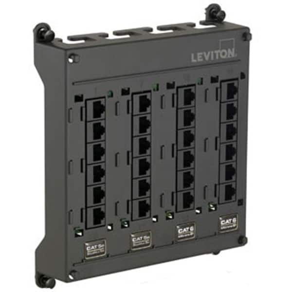 Structured Media Twist and Mount Patch Panel with 12-Cat 5e Ports/12-Cat 6 Ports, Black 476TM-654